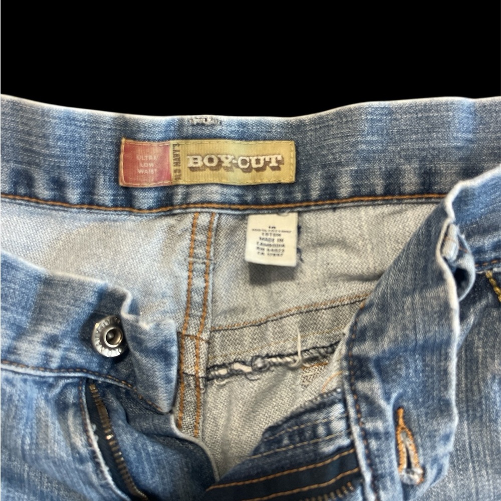 Vintage Boy Cut Ultra Low Waist Cutoff Jean Shorts - Size 10 t